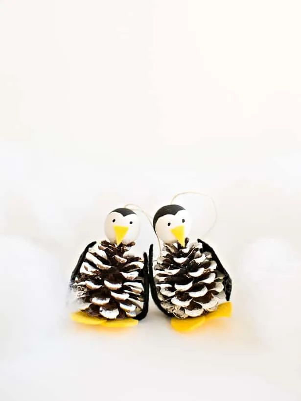 Pine Cone Penguin Ornament Christmas Craft for kids