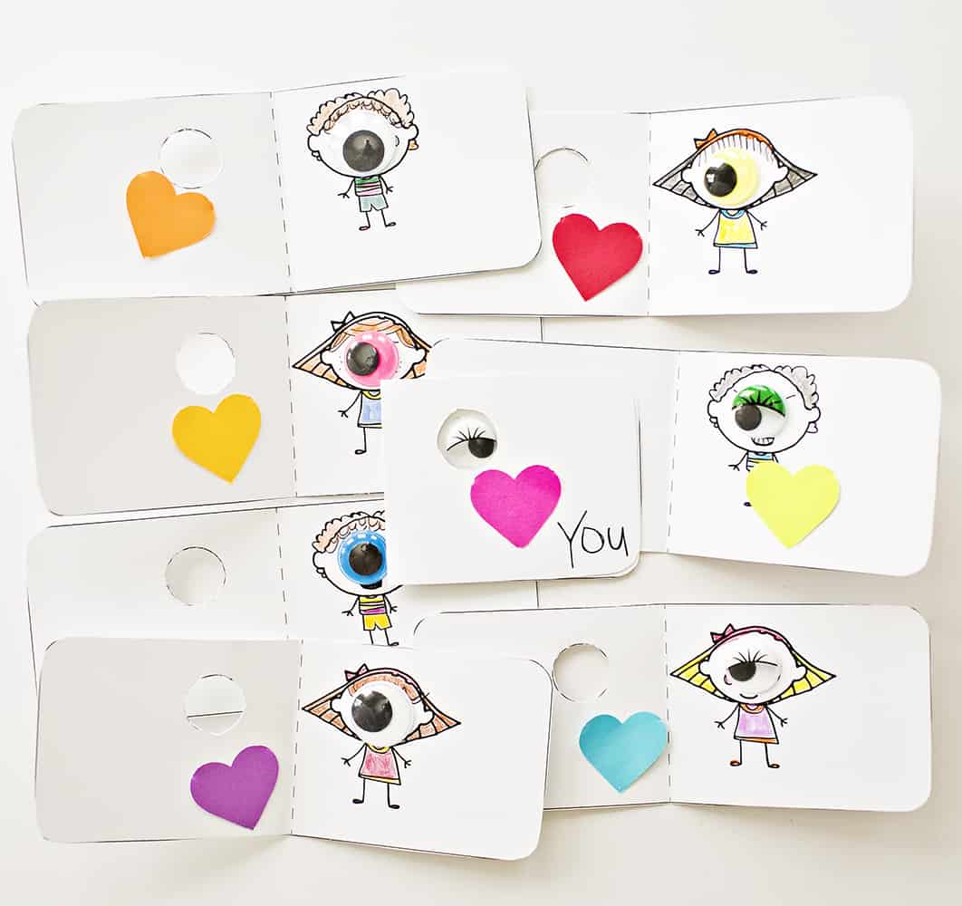 EYE LOVE YOU COLORING VALENTINE CARDS WITH FREE PRINTABLE