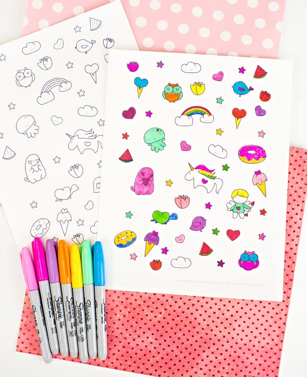 ADORABLE FREE PRINTABLE VALENTINE COLORING PAGE