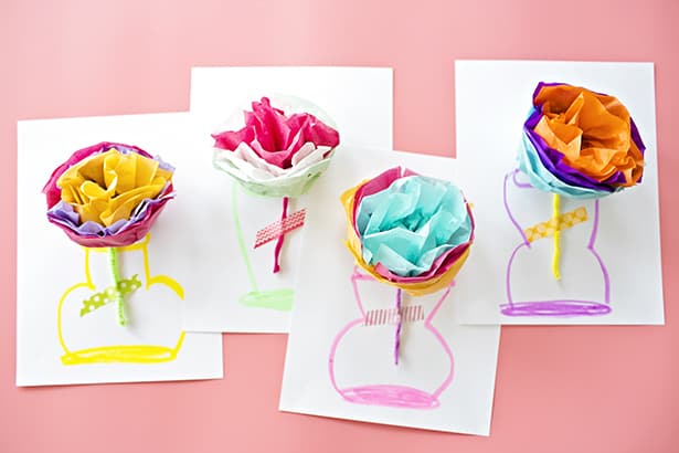 HOW TO MAKE TISSUE PAPER FLOWER CARDS WITH VIDEO