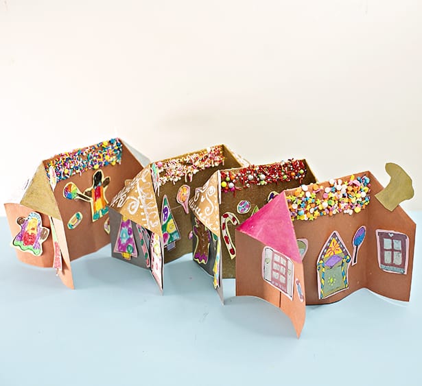 3D PAPER GINGERBREAD HOUSE CRAFT