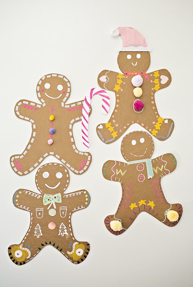 Giant Cardboard Gingerbread with Homemade Puffy Paint Piping - ARTBAR