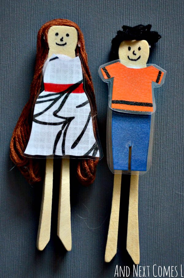 MAKE DRESS UP PEG DOLLS