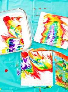 RAINBOW SHAVING CREAM MARBLED ART