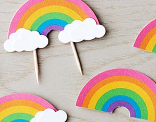 MAKE CUTE RAINBOW CUPCAKE TOPPERS