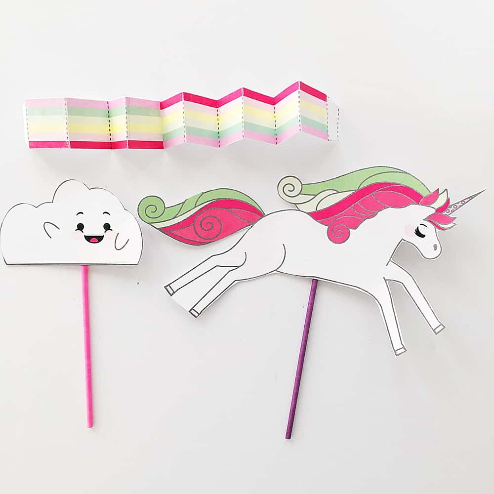 RAINBOW UNICORN ACCORDION PAPER CRAFT - hello, Wonderful