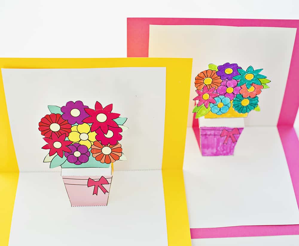 Flower Painting Stamps and Paper Flower Pot Craft for Kids
