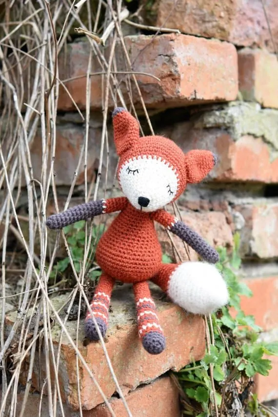 cute fox animal crochet toy pattern
