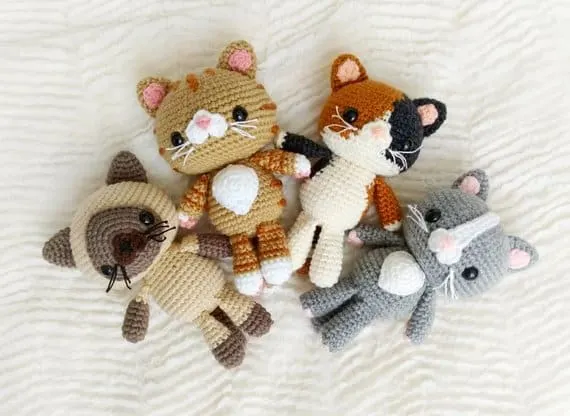 cute cat animal crochet toy pattern