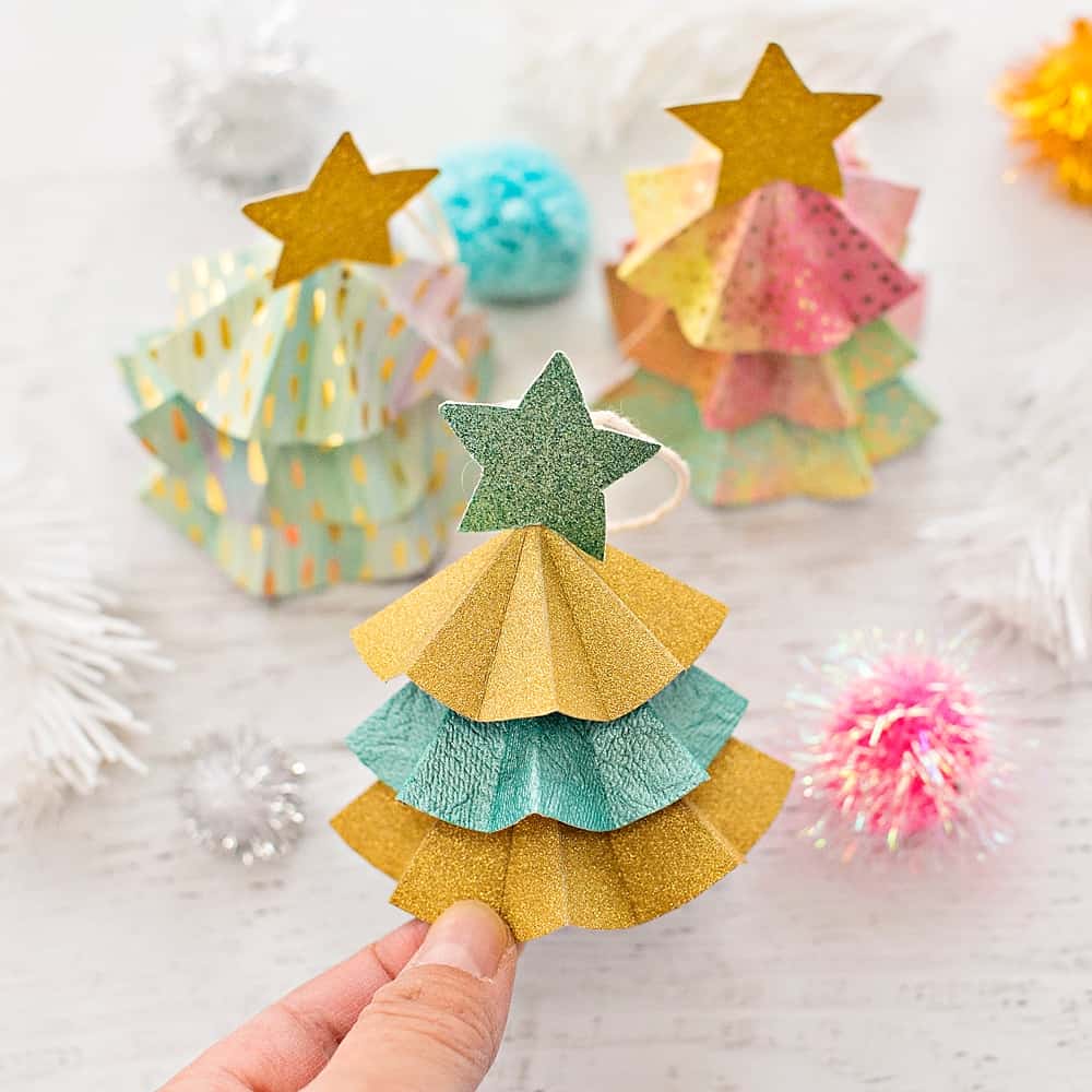 Homemade Paper Christmas Tree Ornaments