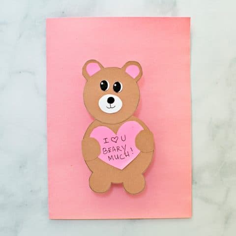 VALENTINE BEAR CARD - hello, Wonderful