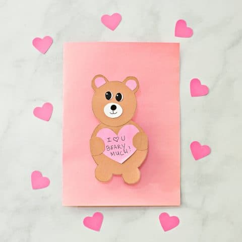 VALENTINE BEAR CARD - hello, Wonderful