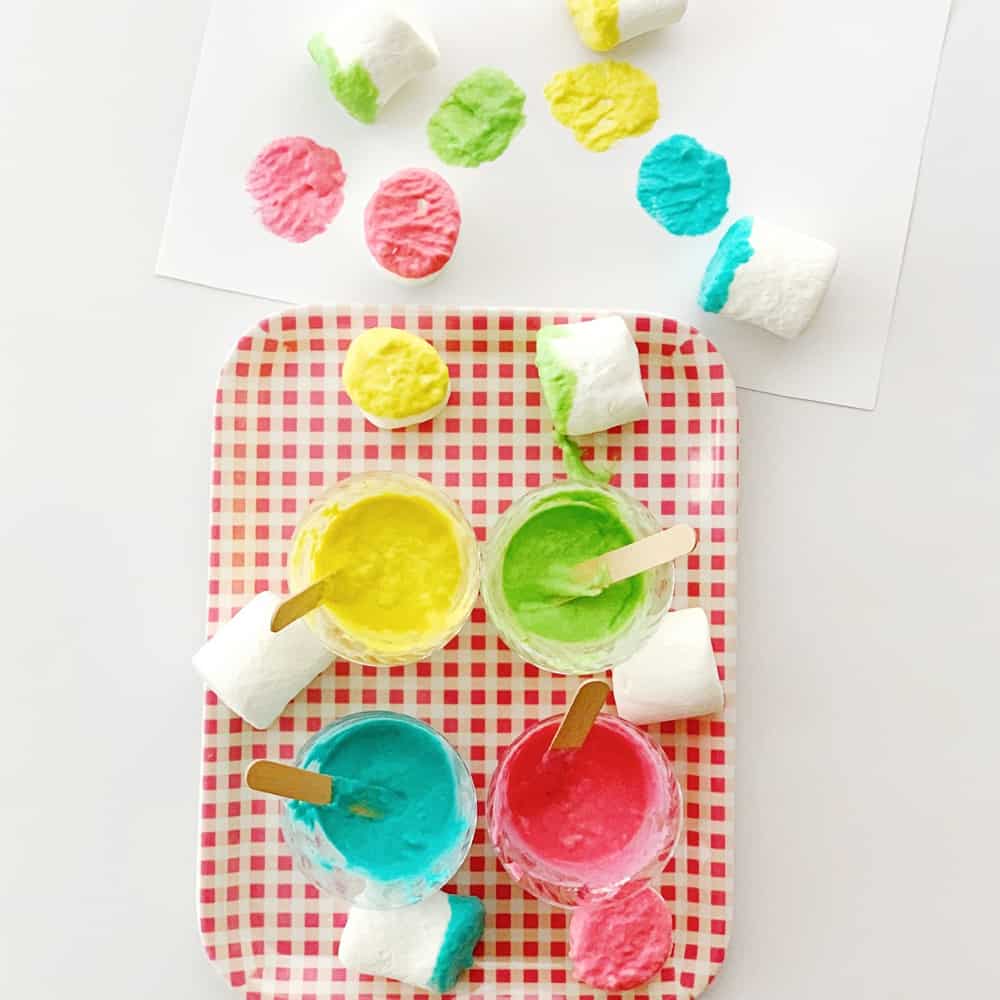 MARSHMALLOW STAMPING WITH TASTE SAFE EDIBLE PAINT - hello, Wonderful