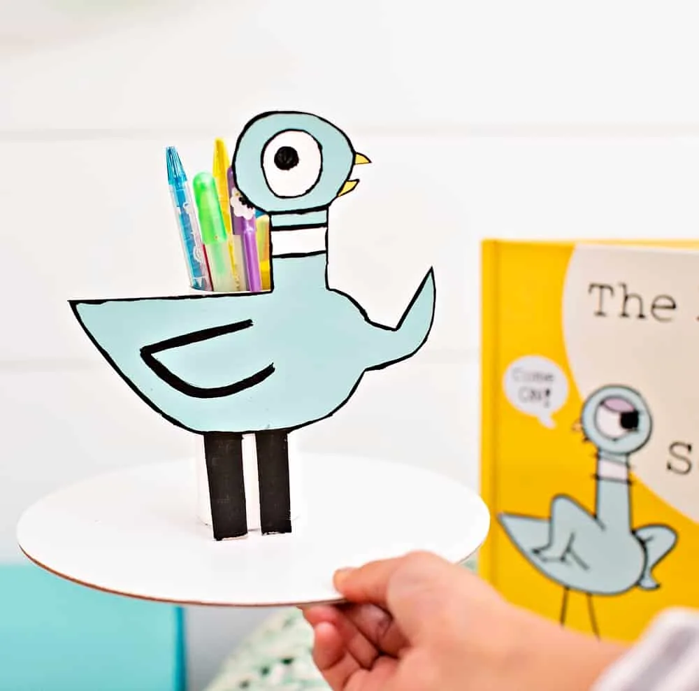 The Pigeon HAS to GO to School! book pencil holder