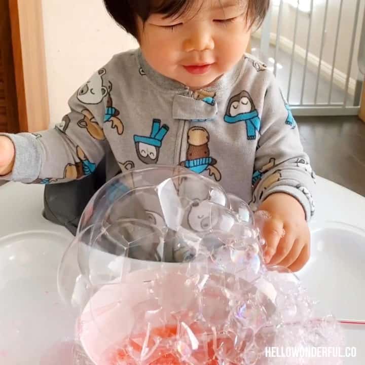 BLOWING BUBBLES SENSORY PLAY FOR BABIES AND TODDLERS hello, Wonderful