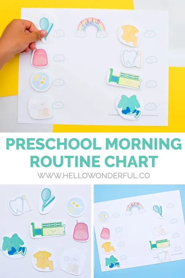 Download a free printable preschool morning routine chart