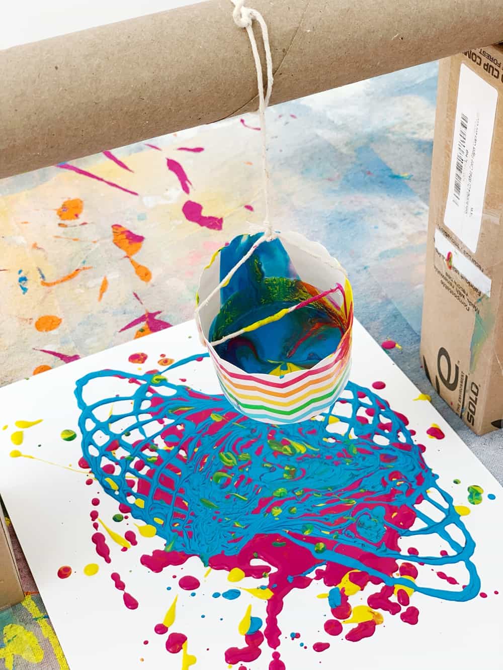 HOW TO MAKE PENDULUM PAINTING WITH KIDS hello, Wonderful