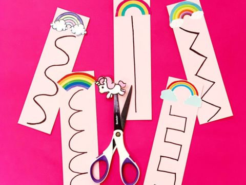 SUNNYCLUE 1Pc Unicorn Children Scissors Safe Paper-Cut Cartoon