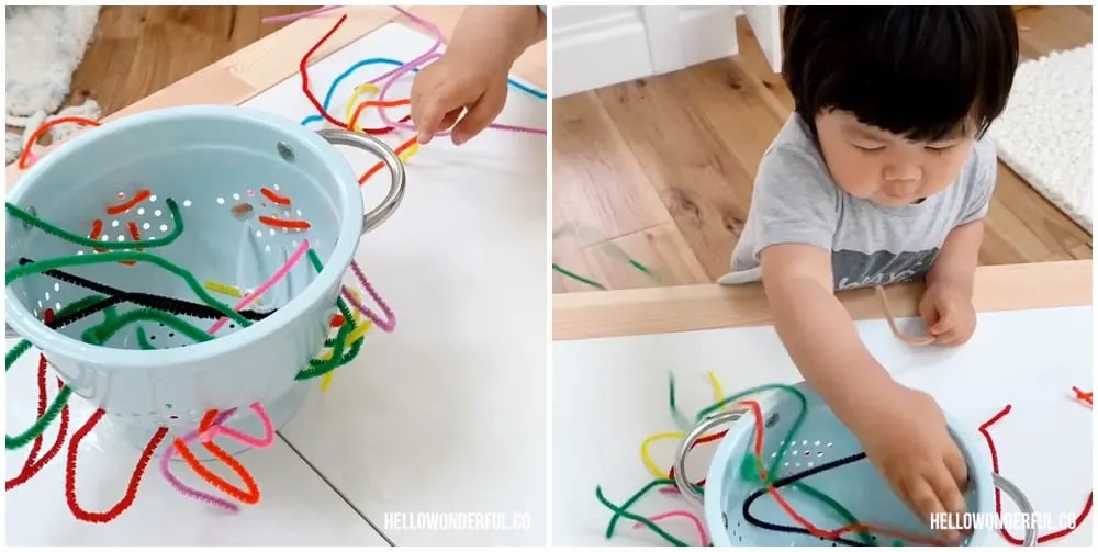 Pipecleaners + Straws Activity - Toddler at Play