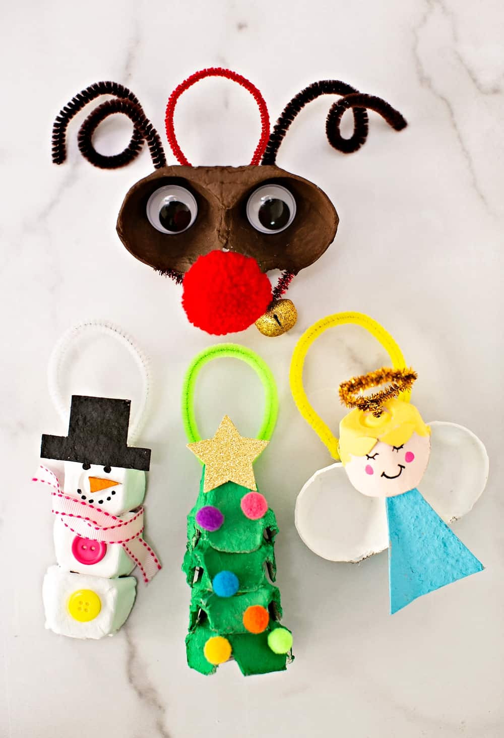 EGG CARTON CHRISTMAS ORNAMENTS - Hello Wonderful