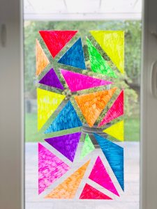 Window Chalk Mosaic Art - Window Painting With Kids