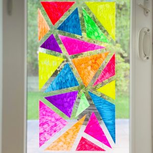 Window Chalk Mosaic Art - Window Painting With Kids