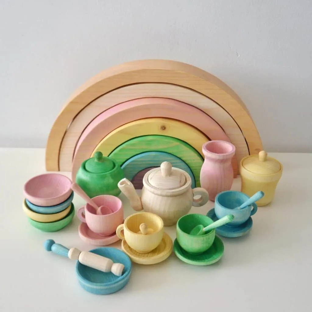 Rainbow tea set online