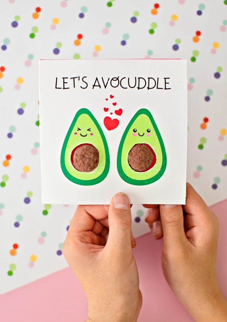 avocado valentines day card