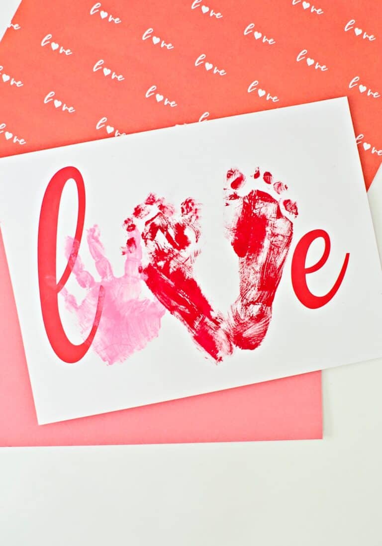 Love Handprint Art - Cute Preschool Valentine Craft