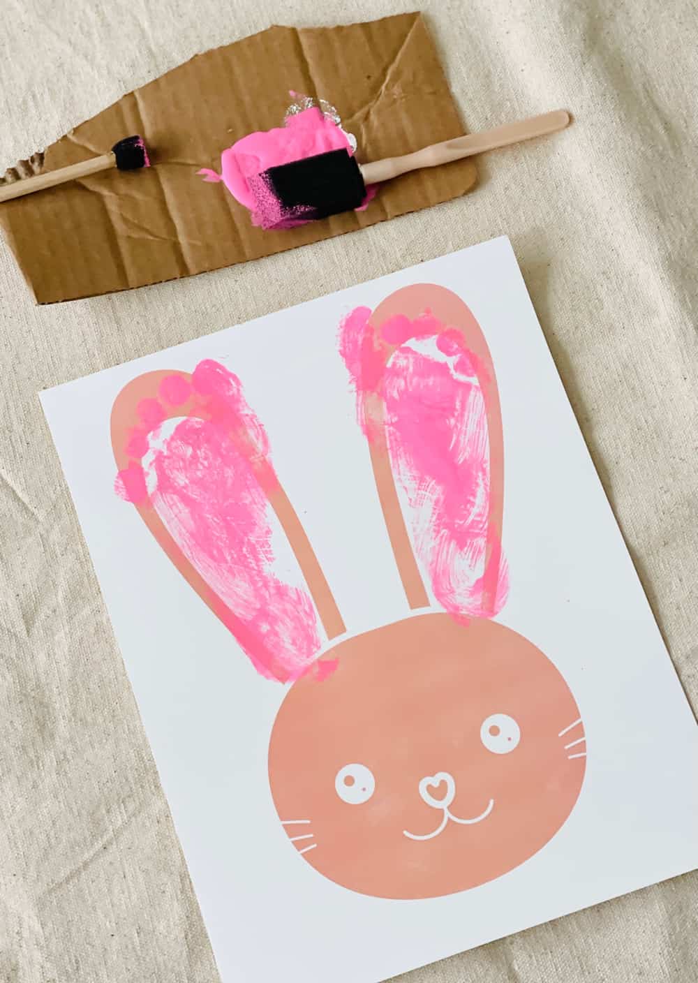 Bunny Footprint Art - Cute Easter Bunny Craft for Kids