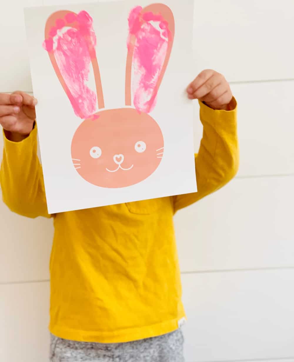 Bunny Footprint Art - Cute Easter Bunny Craft For Kids