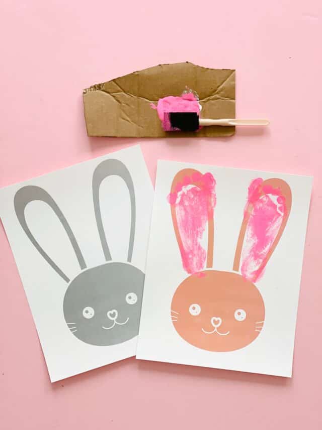 Bunny Footprint Art - Cute Easter Bunny Craft for Kids