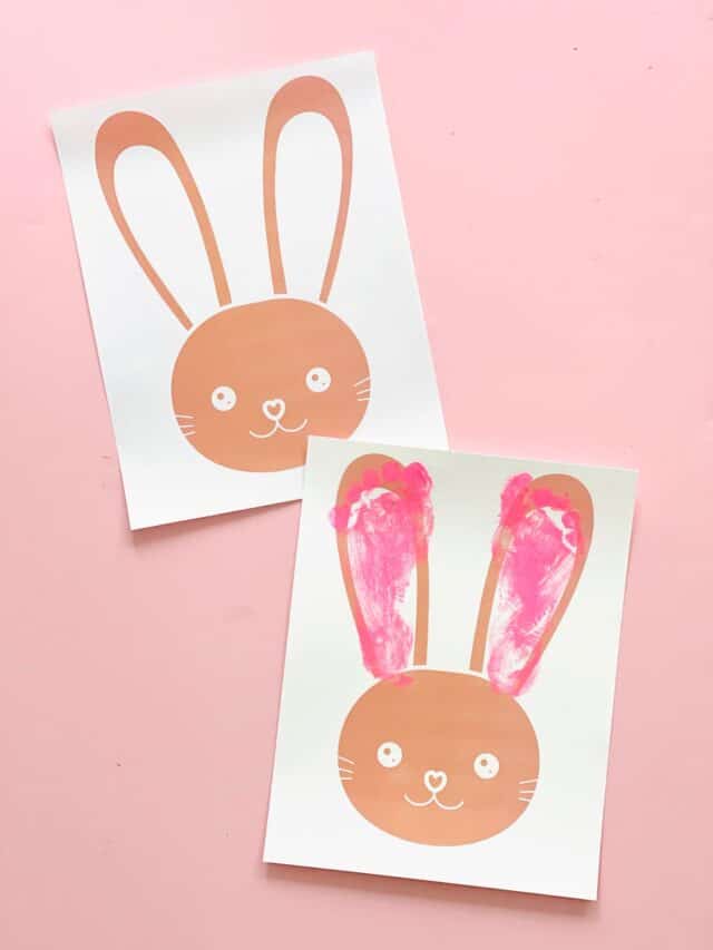 Bunny Footprint Art - Cute Easter Bunny Craft for Kids