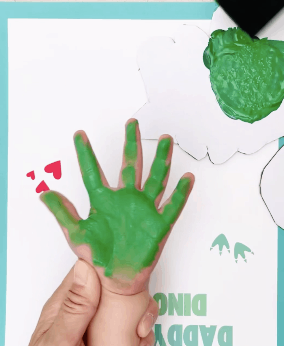 Dinosaur Handprint Art Cute Father's Day Craft