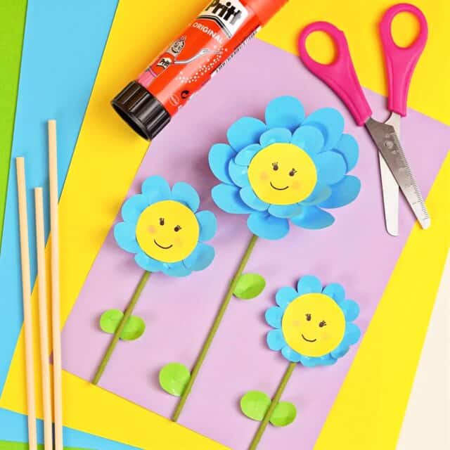 Easy Paper Flower Craft for Kids - Cute Spring Paper Craft