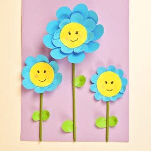 Easy Paper Flower Craft for Kids - Cute Spring Paper Craft
