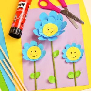 Easy Paper Flower Craft for Kids - Cute Spring Paper Craft