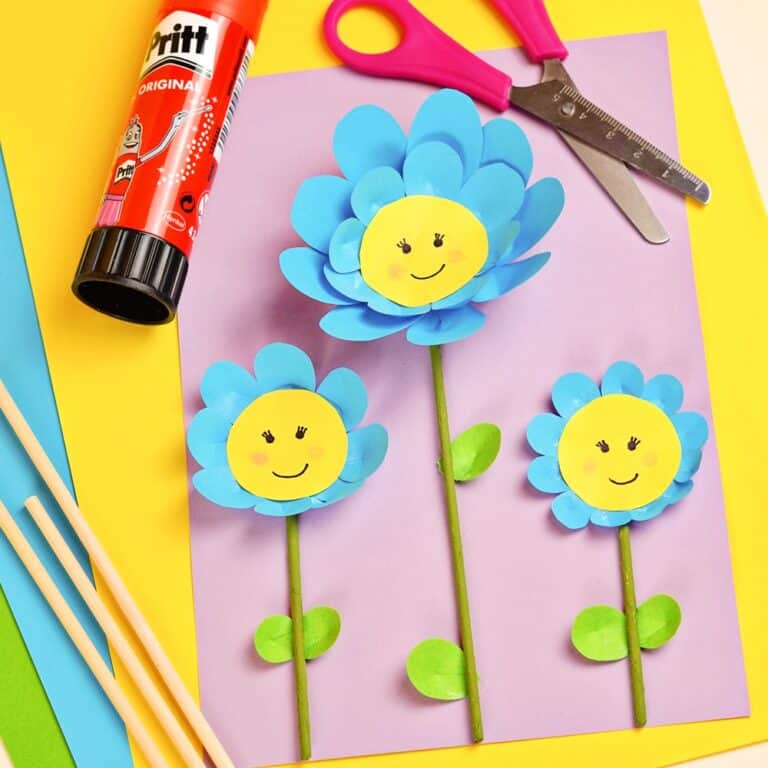 Easy Paper Flower Craft for Kids - Cute Spring Paper Craft