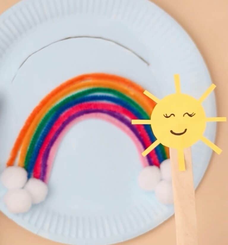 Rainbow Paper Plate Craft - Weather Learning Activity