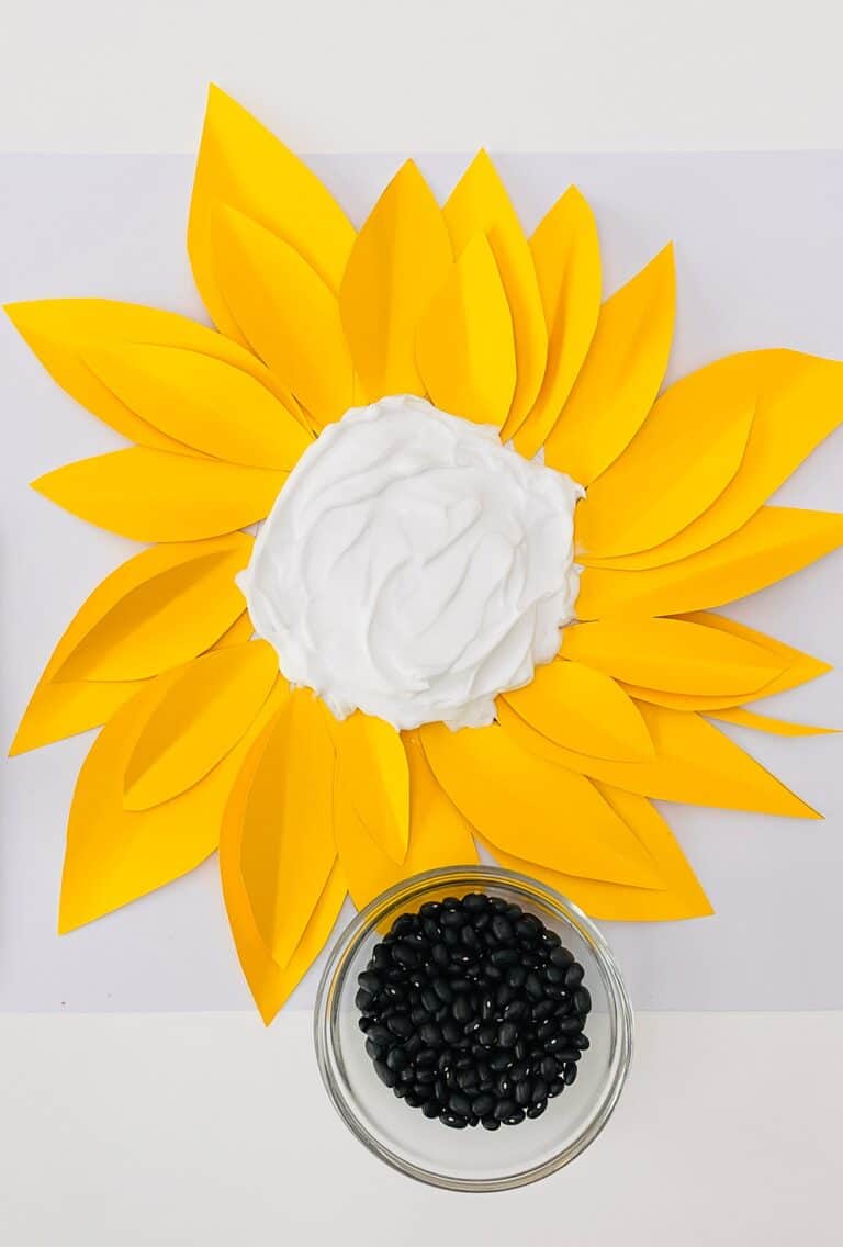 Sunflower Shaving Cream Fine Motor Activity - Preschool Learning