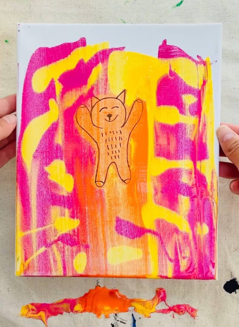 This Squeegee Paint Drawing Reveal is a Super Fun Kids Art Project!