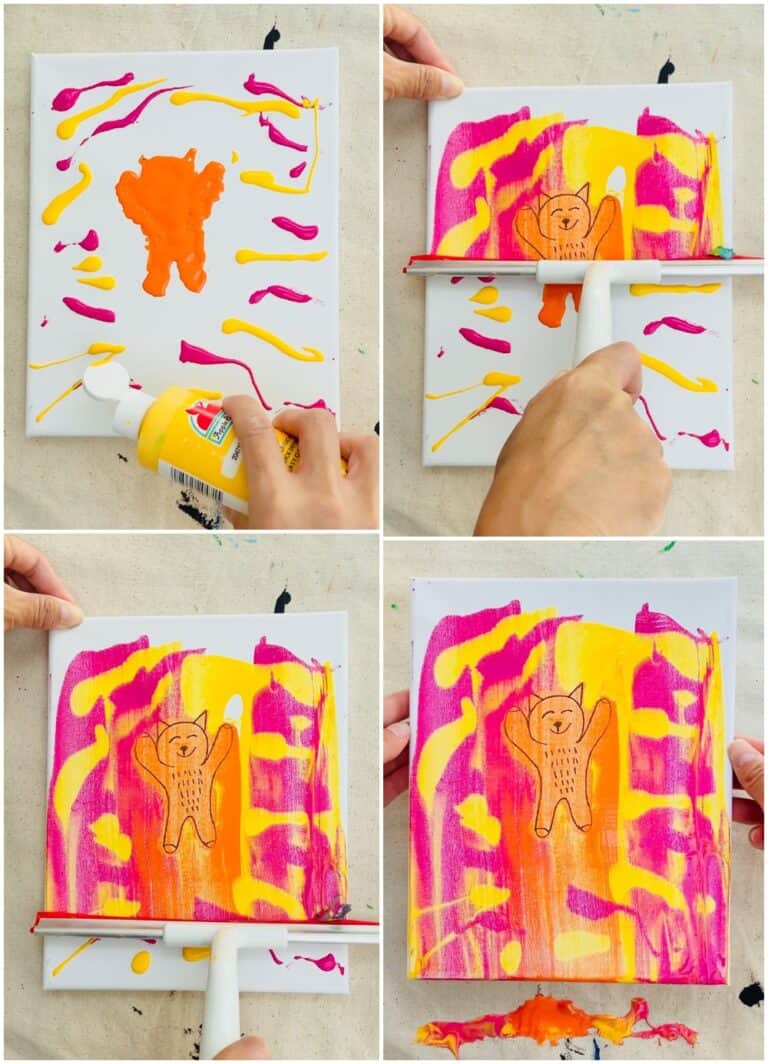 This Squeegee Paint Drawing Reveal is a Super Fun Kids Art Project!