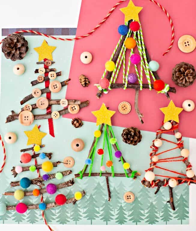 DIY Twig Christmas Tree Nature Christmas Craft