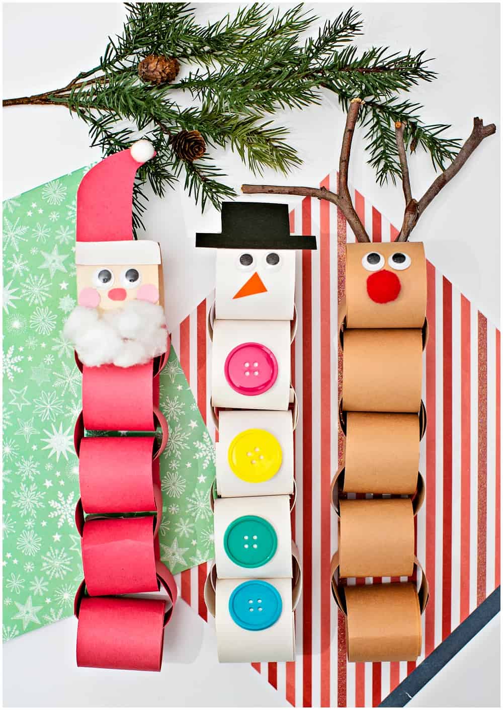 Cute and Easy Christmas Paper Chain Garland Craft