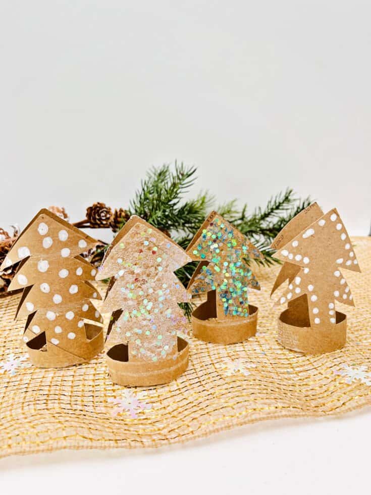 Toilet Paper Roll Christmas Trees Cute Christmas Craft For Kids