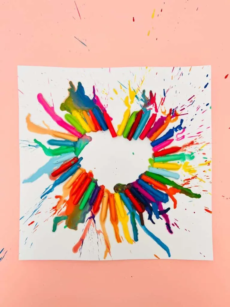 Melted Crayon Art - Painting Kids Craft - Fun with Mama