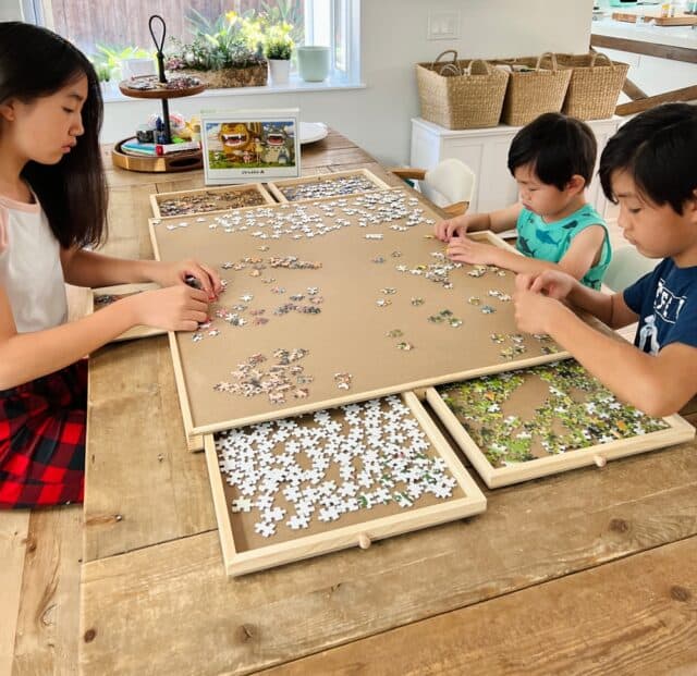 This Puzzle Table Is The Perfect Screen-Free Family Activity