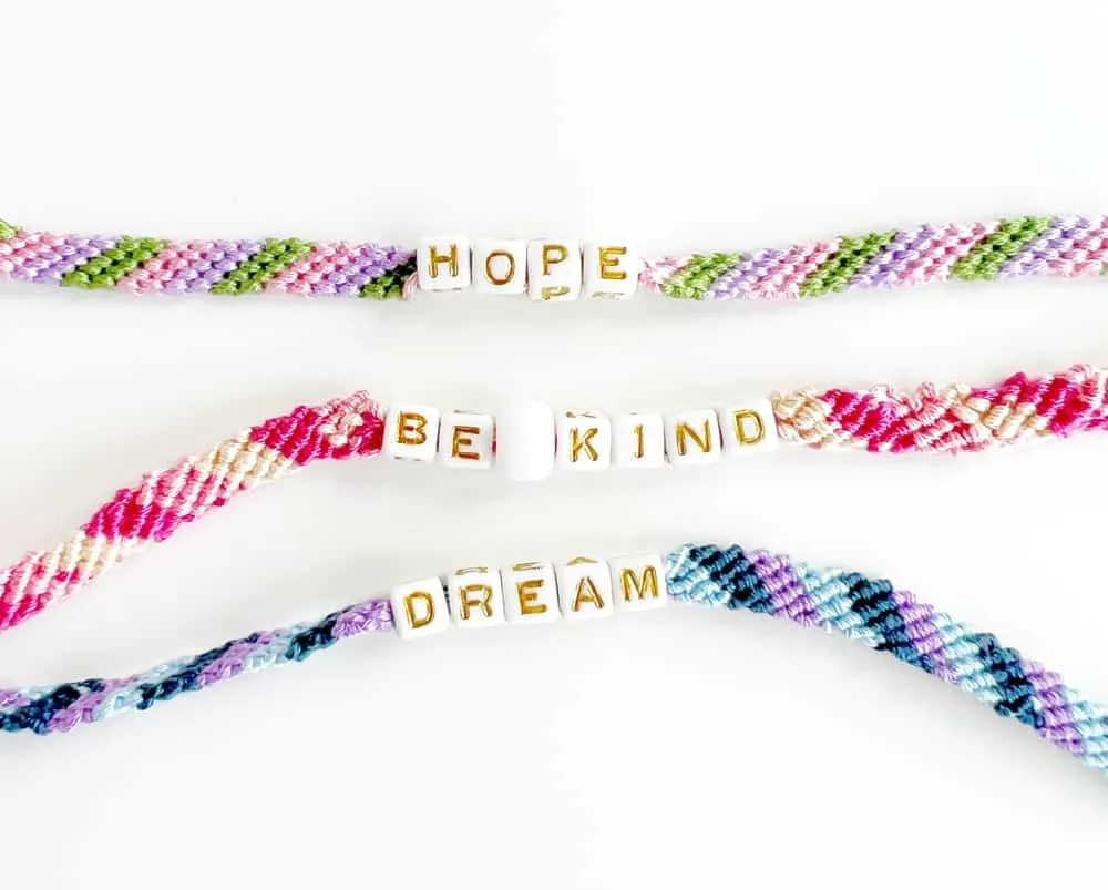How To Make DIY Beaded Friendship Bracelets  Friendship bracelets with  beads, Diy friendship bracelets with letter beads, Friendship bracelets  designs