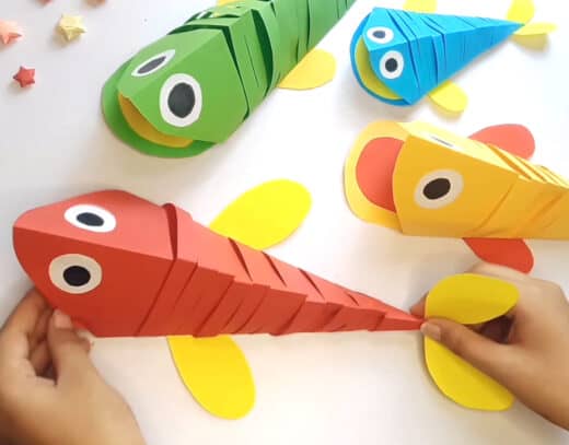 How To Make a Moving Paper Fish Craft Step By Step