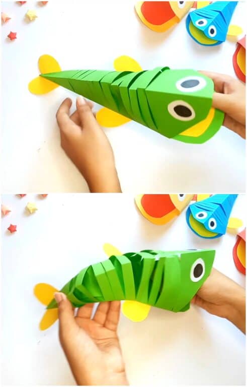 How To Make a Moving Paper Fish Craft Step By Step